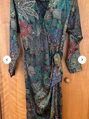 Virgo II Vintage Paisley Wrap Dress Old Money Size Small/Medium